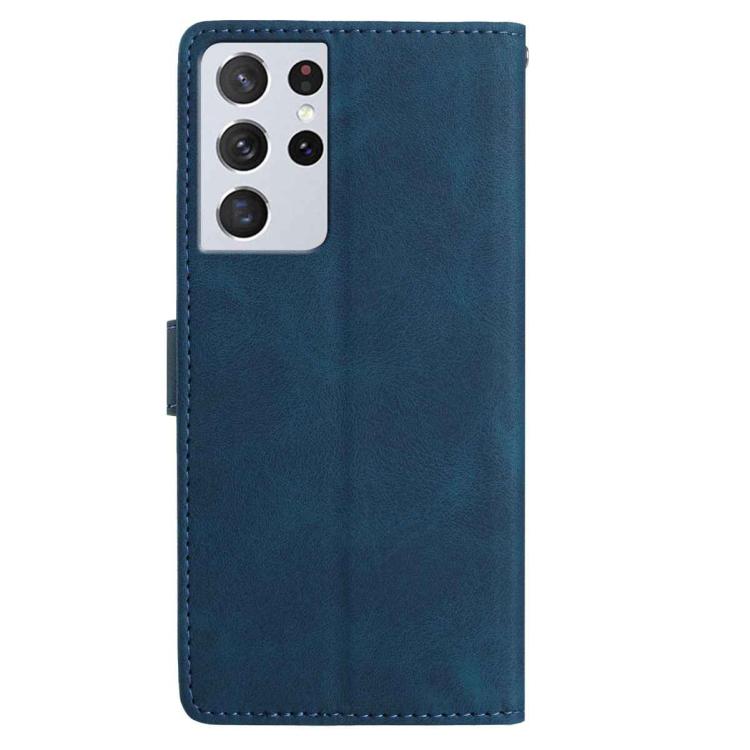 For Samsung Galaxy S21 Ultra 5G Rose Flower Embossing Pattern Leather Phone Case