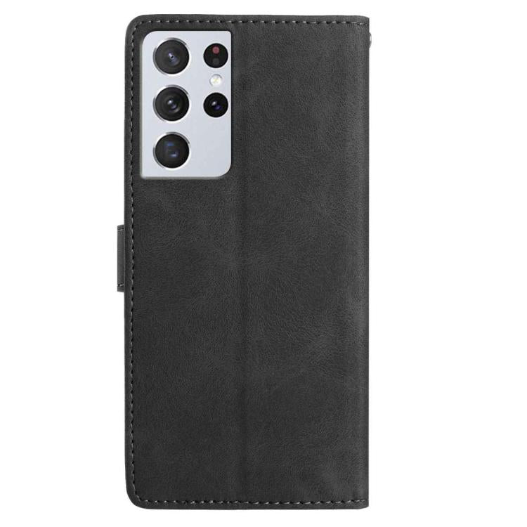 For Samsung Galaxy S21 Ultra 5G Rose Flower Embossing Pattern Leather Phone Case