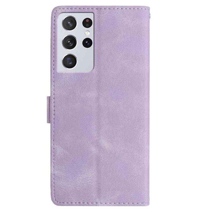 For Samsung Galaxy S21 Ultra 5G Rose Flower Embossing Pattern Leather Phone Case