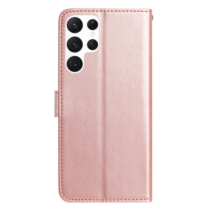 For Samsung Galaxy S22 Ultra 5G Rose Flower Embossing Pattern Leather Phone Case