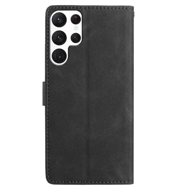 For Samsung Galaxy S22 Ultra 5G Rose Flower Embossing Pattern Leather Phone Case