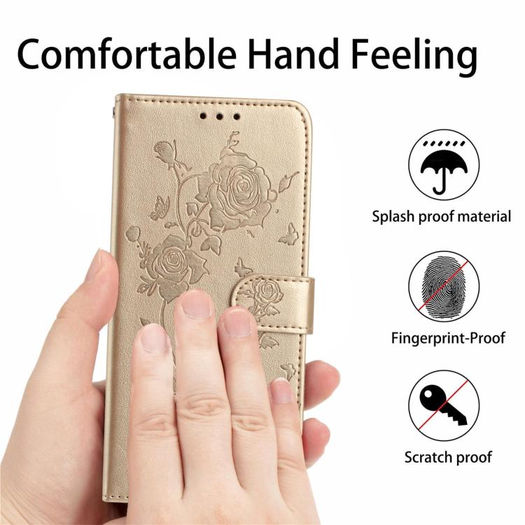 For Samsung Galaxy S23 5G Rose Flower Embossing Pattern Leather Phone Case