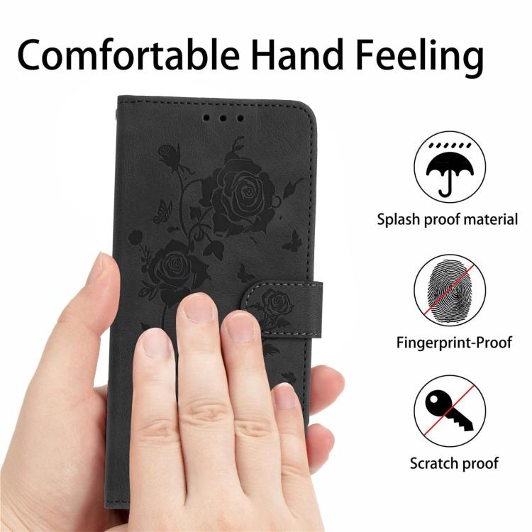 For Samsung Galaxy S23 5G Rose Flower Embossing Pattern Leather Phone Case