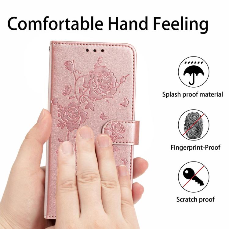 For Samsung Galaxy S23+ 5G Rose Flower Embossing Pattern Leather Phone Case