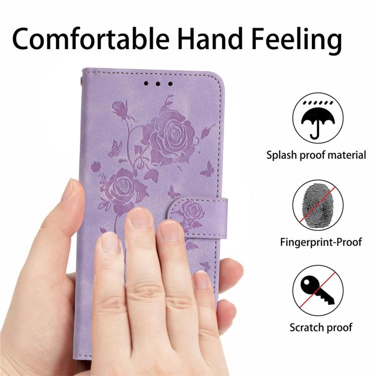 For Samsung Galaxy S24 5G Rose Flower Embossing Pattern Leather Phone Case