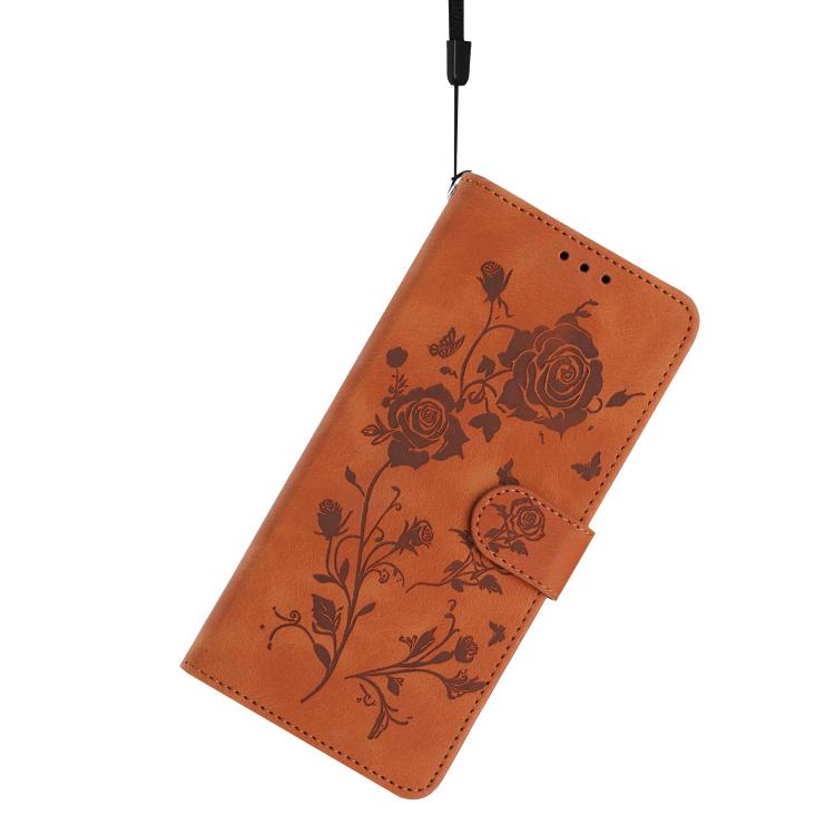 For Samsung Galaxy S24 Ultra 5G Rose Flower Embossing Pattern Leather Phone Case
