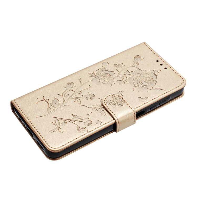 For Samsung Galaxy S25 5G Rose Flower Embossing Pattern Leather Phone Case