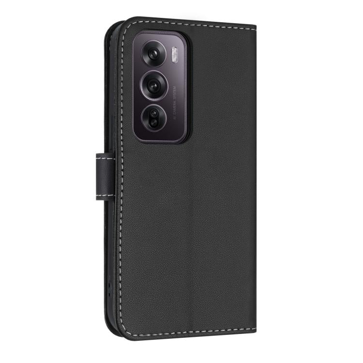 For OPPO Reno12 Pro 5G Metal Bow Leather Phone Case with Hand Strap