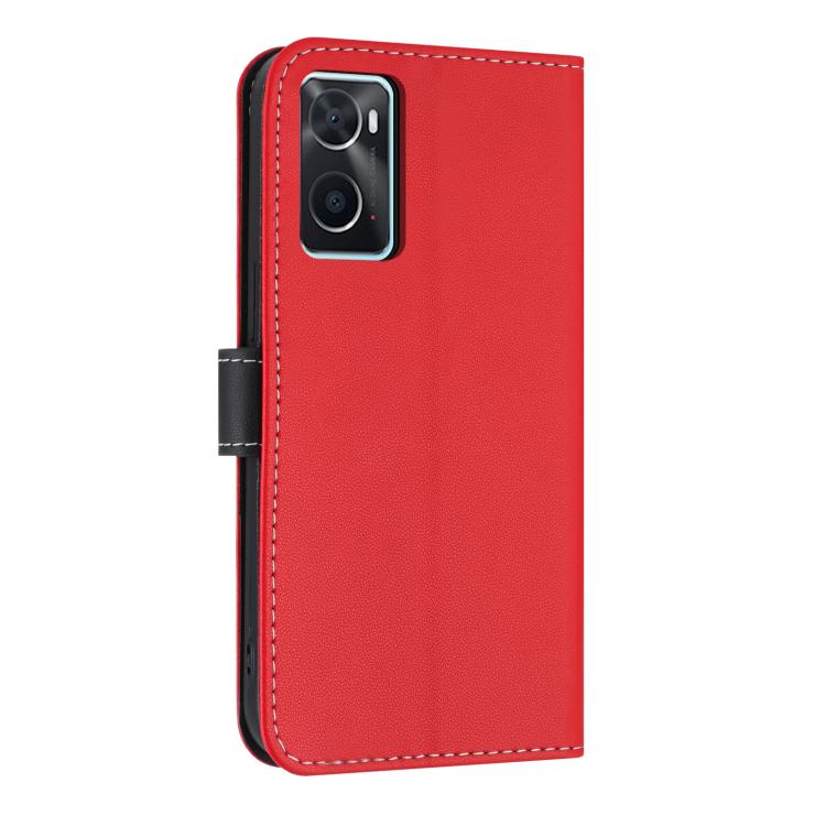 For OPPO A36 4G / A76 / A96 Metal Bow Leather Phone Case with Hand Strap