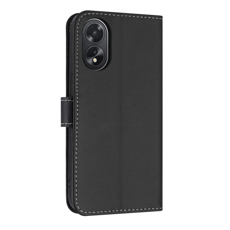 For OPPO A38 4G Global / A18 Metal Bow Leather Phone Case with Hand Strap