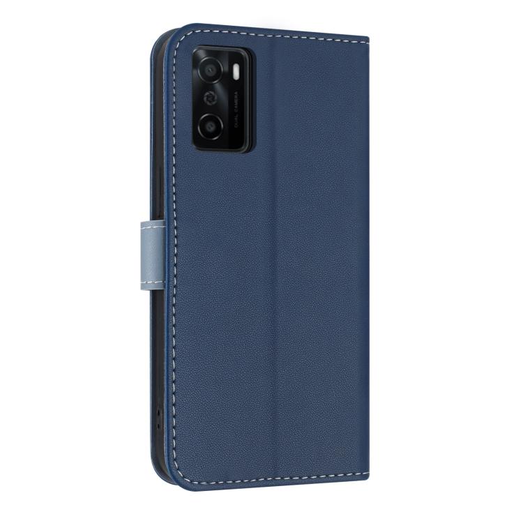 For OPPO A55s 5G Japan Metal Bow Leather Phone Case with Hand Strap