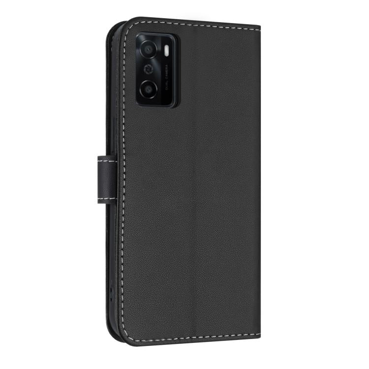 For OPPO A55s 5G Japan Metal Bow Leather Phone Case with Hand Strap