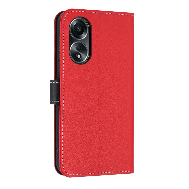 For OPPO A58 4G Global Metal Bow Leather Phone Case with Hand Strap
