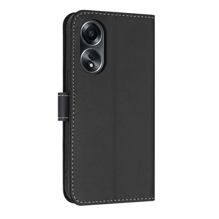 For OPPO A58 4G Global Metal Bow Leather Phone Case with Hand Strap