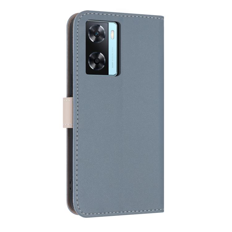 For OPPO A77 4G / A57 4G Global Metal Bow Leather Phone Case with Hand Strap