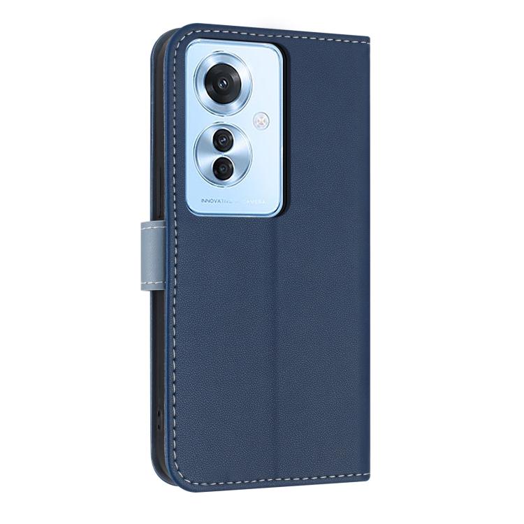 For OPPO Reno11 F / F21 Pro India Metal Bow Leather Phone Case with Hand Strap