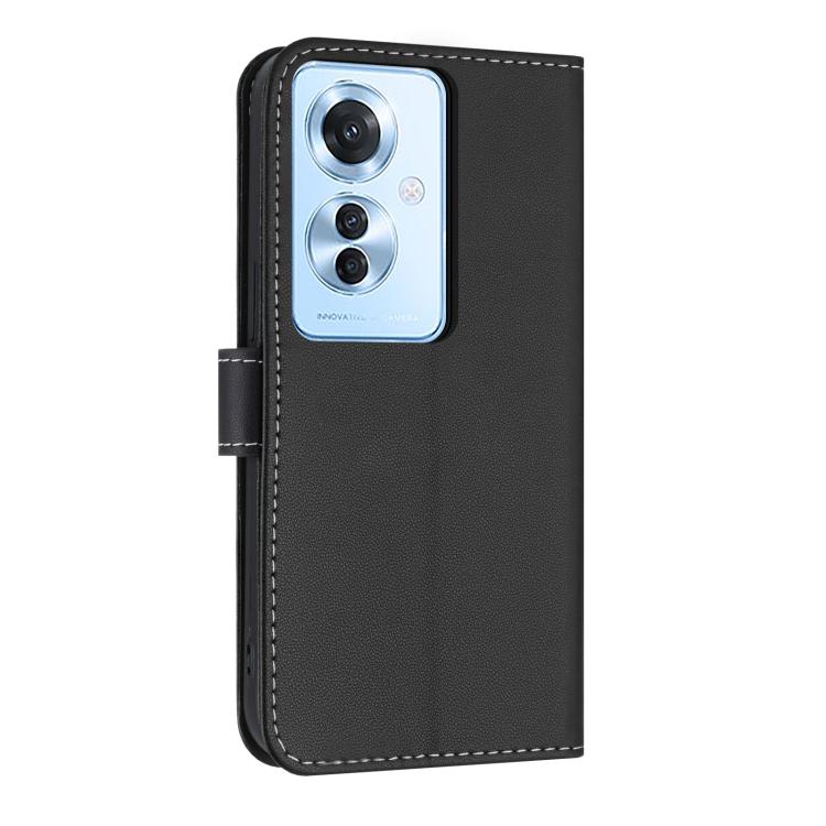 For OPPO Reno11 F / F21 Pro India Metal Bow Leather Phone Case with Hand Strap