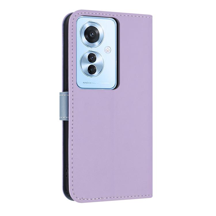 For OPPO Reno11 F / F21 Pro India Metal Bow Leather Phone Case with Hand Strap