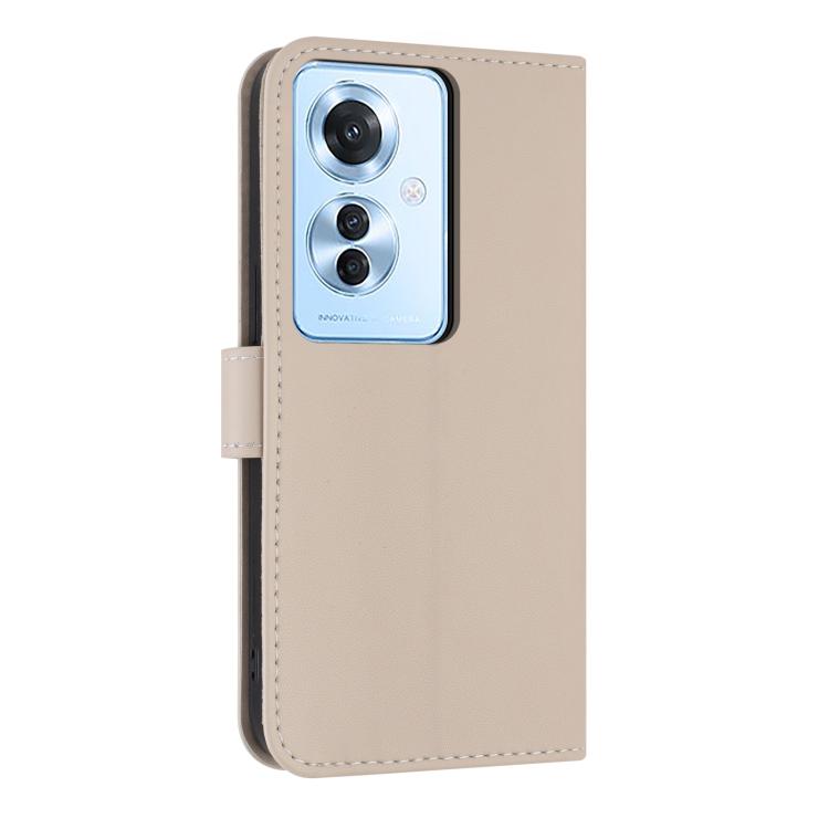 For OPPO Reno11 F / F21 Pro India Metal Bow Leather Phone Case with Hand Strap