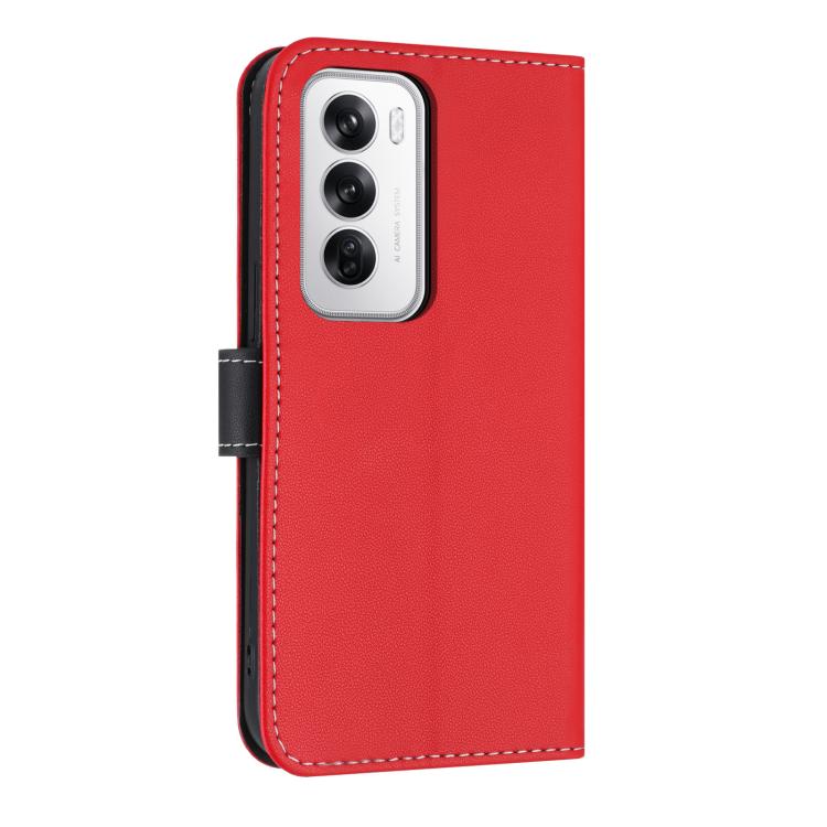 For OPPO Reno12 5G Global Metal Bow Leather Phone Case with Hand Strap