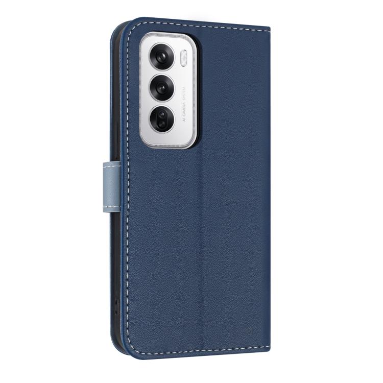 For OPPO Reno12 5G Global Metal Bow Leather Phone Case with Hand Strap