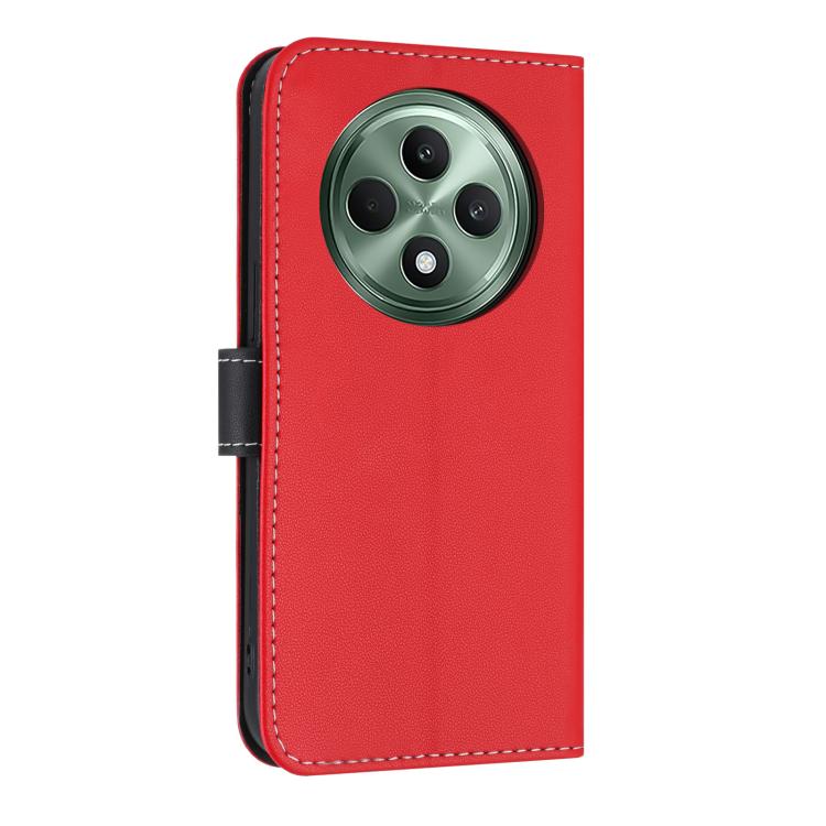 For OPPO Reno12 F Global Metal Bow Leather Phone Case with Hand Strap