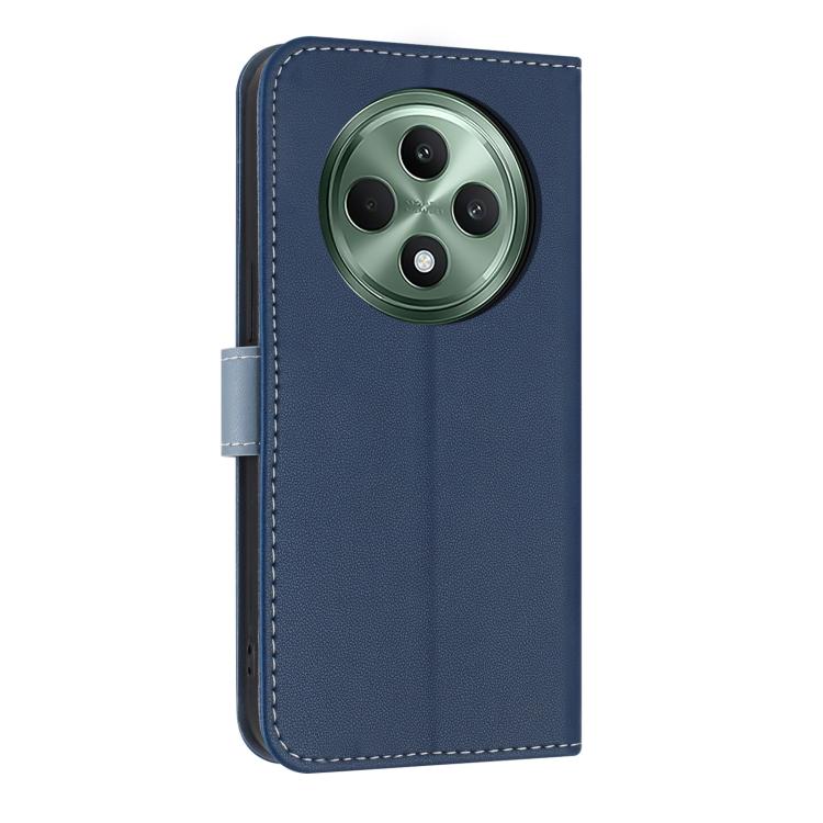 For OPPO Reno12 F Global Metal Bow Leather Phone Case with Hand Strap