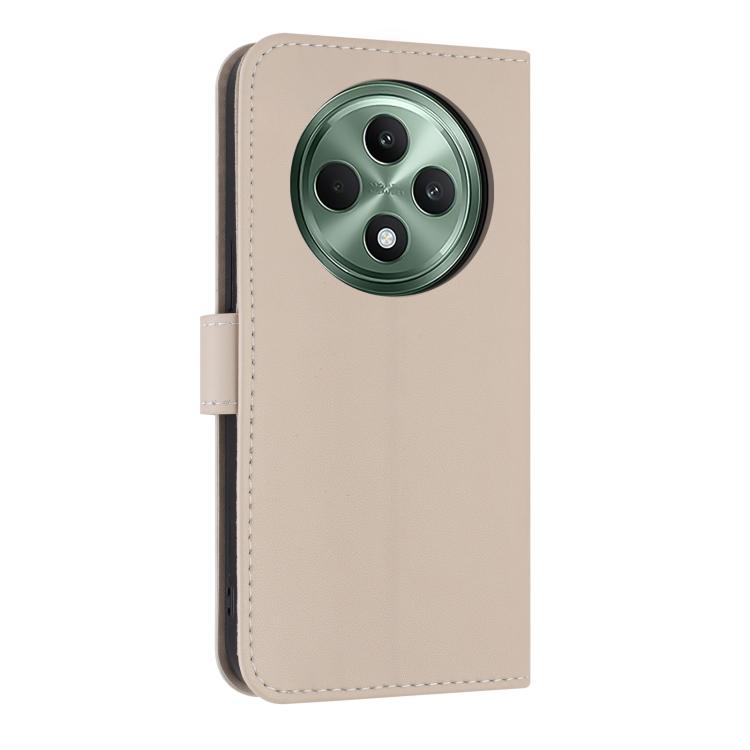 For OPPO Reno12 F Global Metal Bow Leather Phone Case with Hand Strap