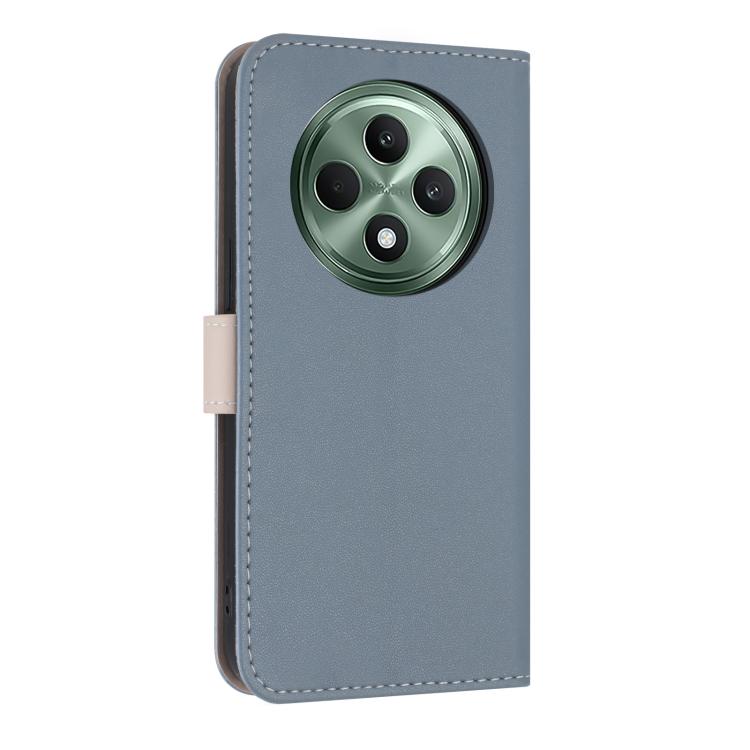 For OPPO Reno12 F Global Metal Bow Leather Phone Case with Hand Strap