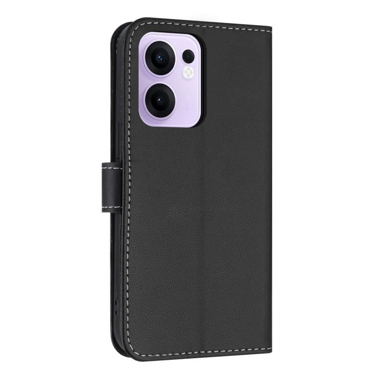 For OPPO Reno13 F Global Metal Bow Leather Phone Case with Hand Strap