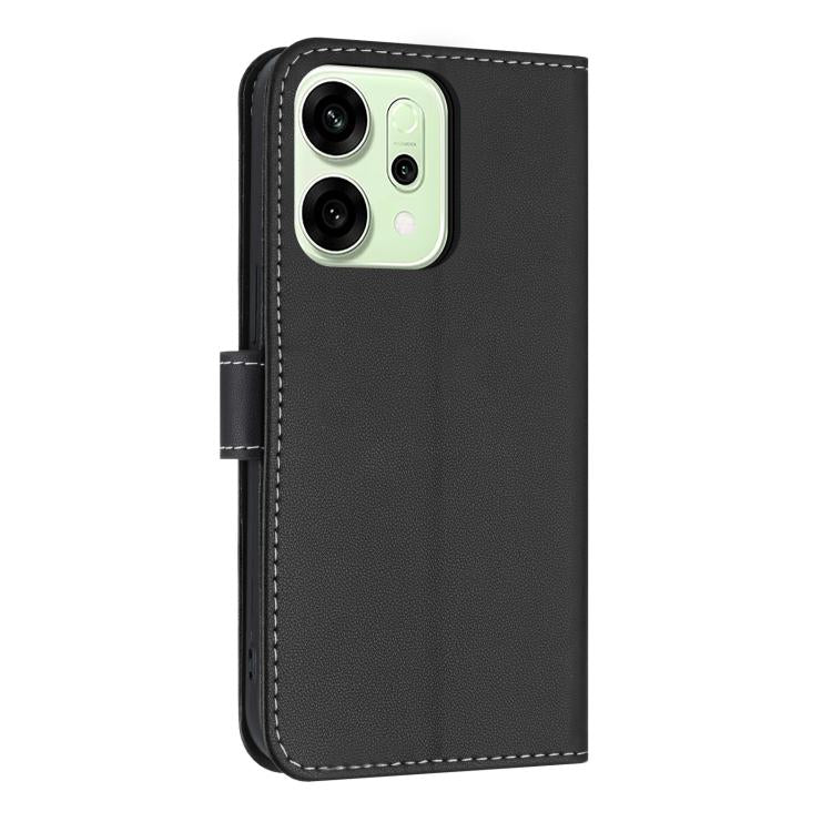 For OPPO Reno14 5G Metal Bow Leather Phone Case with Hand Strap