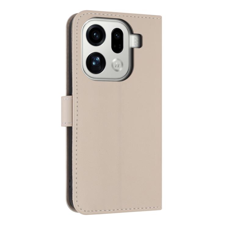 For OPPO Find X9 Pro Metal Bow Leather Phone Case with Hand Strap
