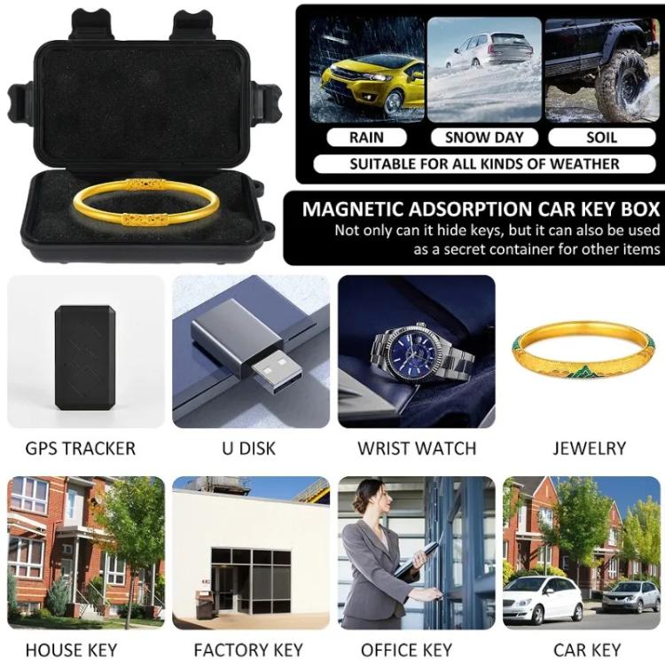 Outdoor Car Magnetic Car Key Storage Box Storage Tool Case - Black