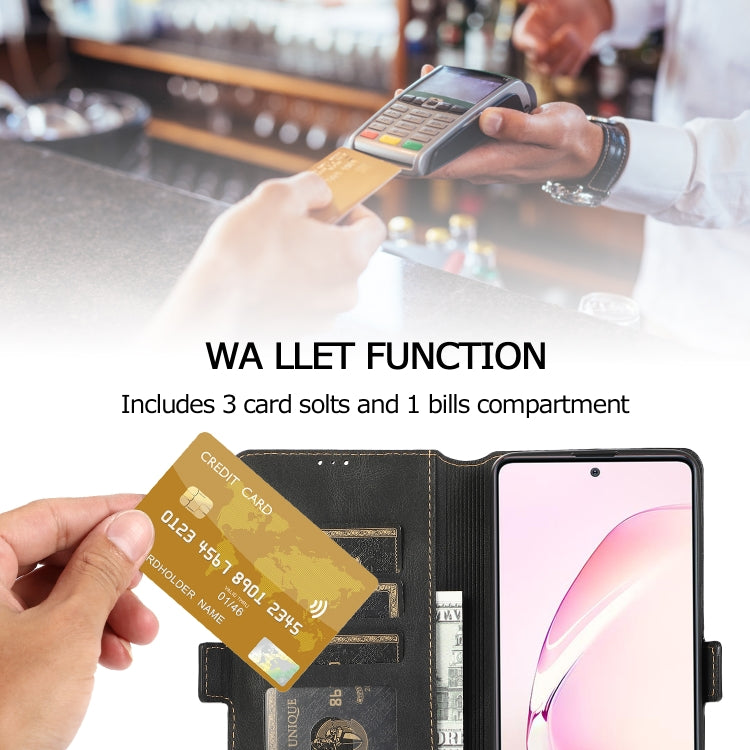 For Samsung Galaxy Note 10 Lite Retro Magnetic Closing Clasp Horizontal Flip Leather Case with Holder & Card Slots & Photo Frame & Wallet