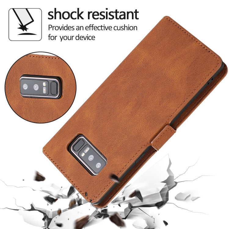 For Samsung Galaxy Note 8 Retro Magnetic Closing Clasp Horizontal Flip Leather Case with Holder & Card Slots & Photo Frame & Wallet