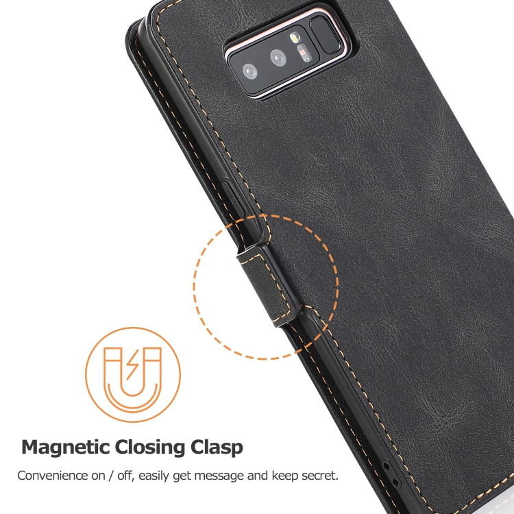 For Samsung Galaxy Note 8 Retro Magnetic Closing Clasp Horizontal Flip Leather Case with Holder & Card Slots & Photo Frame & Wallet