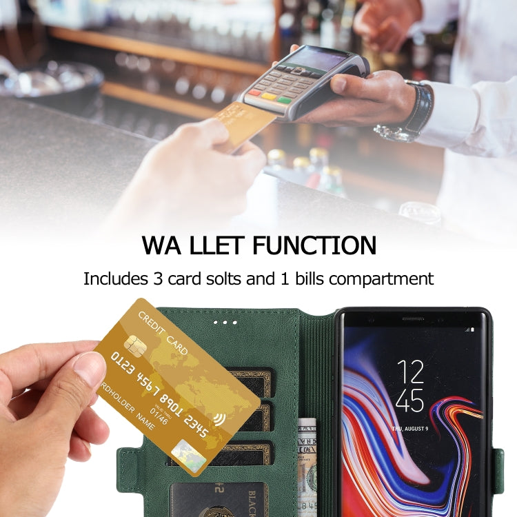 For Samsung Galaxy Note 9 Retro Magnetic Closing Clasp Horizontal Flip Leather Case with Holder & Card Slots & Photo Frame & Wallet