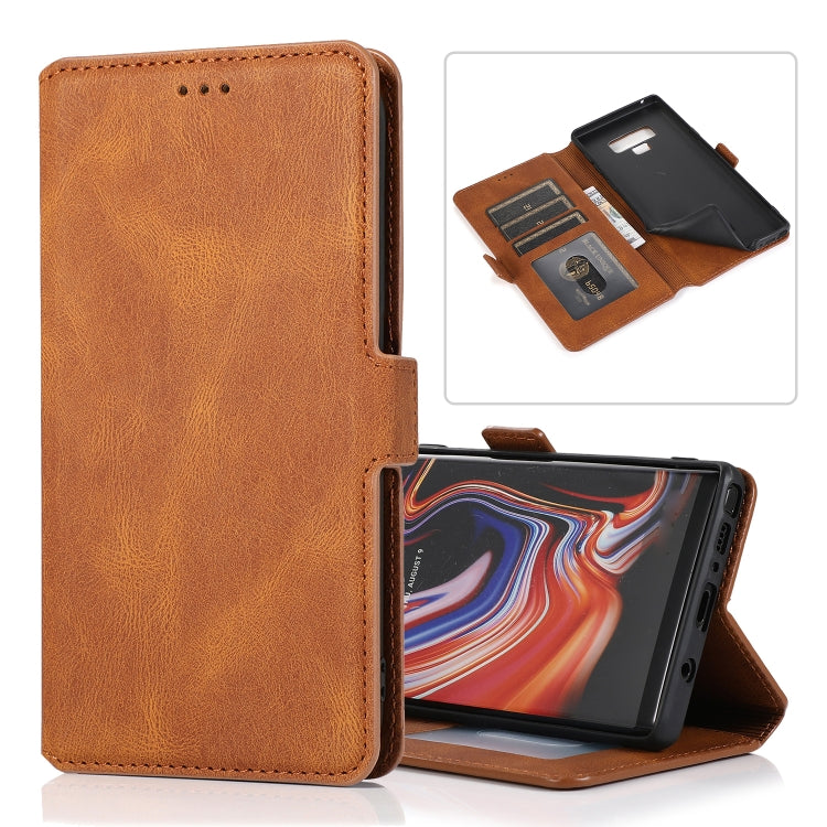 For Samsung Galaxy Note 9 Retro Magnetic Closing Clasp Horizontal Flip Leather Case with Holder & Card Slots & Photo Frame & Wallet