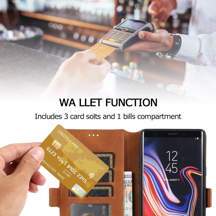 For Samsung Galaxy Note 9 Retro Magnetic Closing Clasp Horizontal Flip Leather Case with Holder & Card Slots & Photo Frame & Wallet