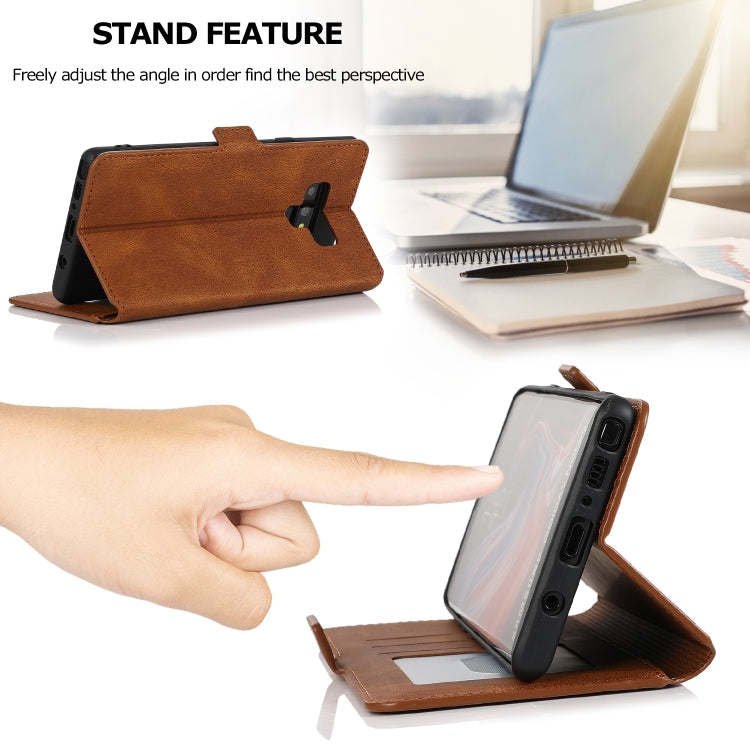 For Samsung Galaxy Note 9 Retro Magnetic Closing Clasp Horizontal Flip Leather Case with Holder & Card Slots & Photo Frame & Wallet
