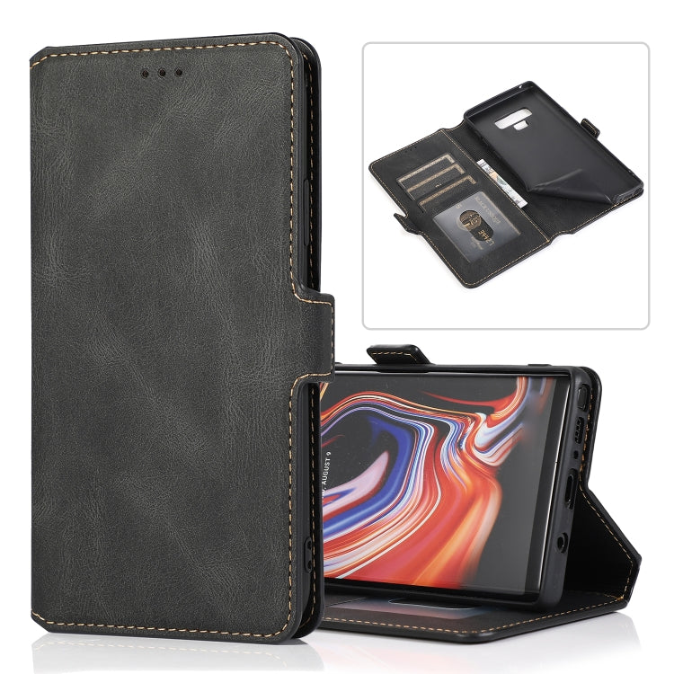 For Samsung Galaxy Note 9 Retro Magnetic Closing Clasp Horizontal Flip Leather Case with Holder & Card Slots & Photo Frame & Wallet