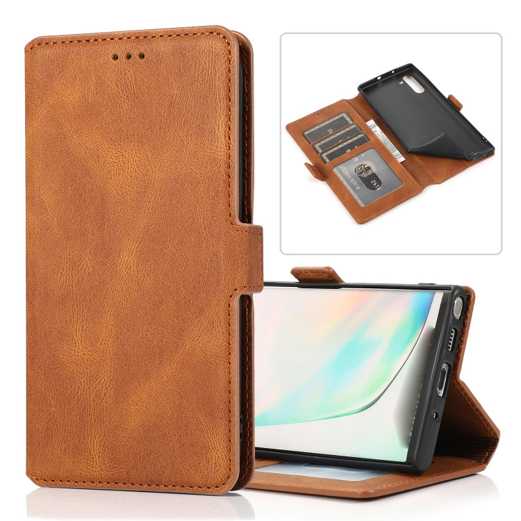 For Samsung Galaxy Note 10 Retro Magnetic Closing Clasp Horizontal Flip Leather Case with Holder & Card Slots & Photo Frame & Wallet