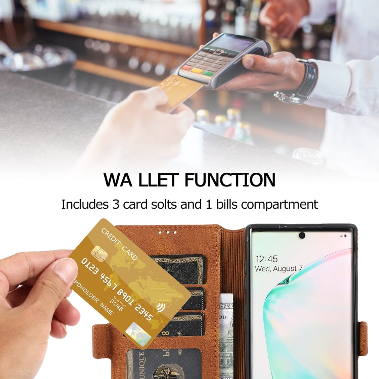 For Samsung Galaxy Note 10 Retro Magnetic Closing Clasp Horizontal Flip Leather Case with Holder & Card Slots & Photo Frame & Wallet