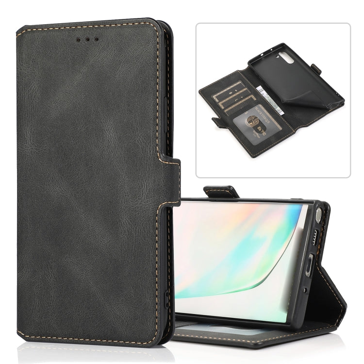 For Samsung Galaxy Note 10 Retro Magnetic Closing Clasp Horizontal Flip Leather Case with Holder & Card Slots & Photo Frame & Wallet