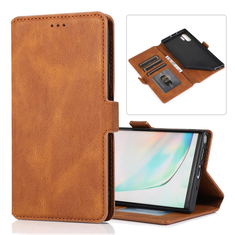 For Samsung Galaxy Note 10 Plus Retro Magnetic Closing Clasp Horizontal Flip Leather Case with Holder & Card Slots & Photo Frame & Wallet