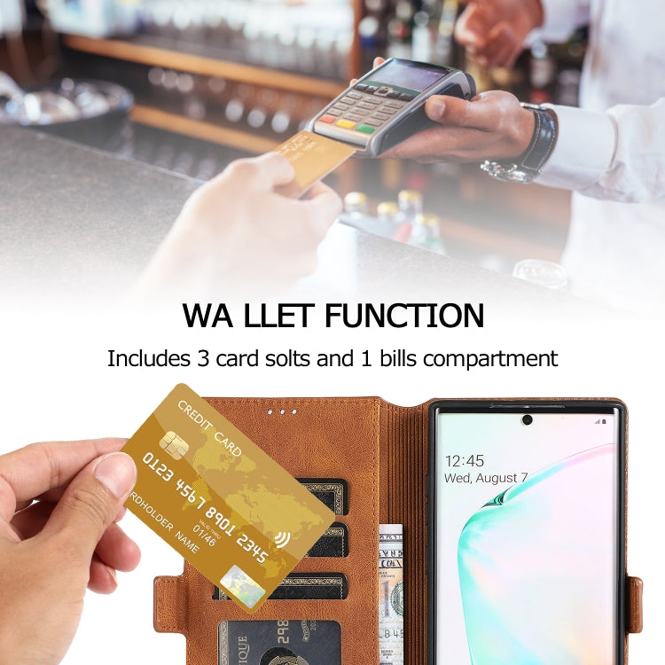 For Samsung Galaxy Note 10 Plus Retro Magnetic Closing Clasp Horizontal Flip Leather Case with Holder & Card Slots & Photo Frame & Wallet