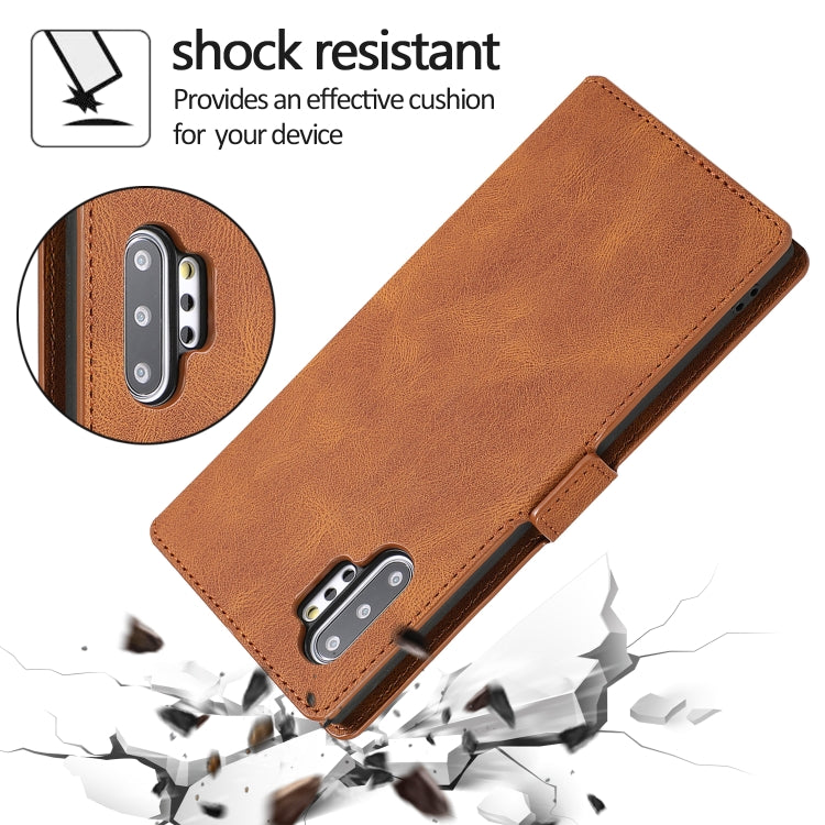 For Samsung Galaxy Note 10 Plus Retro Magnetic Closing Clasp Horizontal Flip Leather Case with Holder & Card Slots & Photo Frame & Wallet