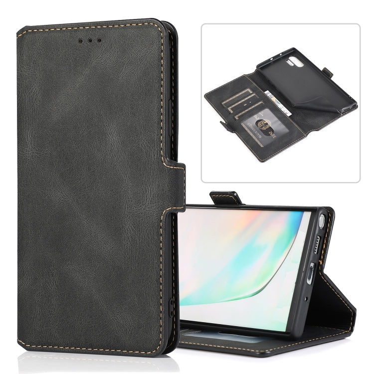 For Samsung Galaxy Note 10 Plus Retro Magnetic Closing Clasp Horizontal Flip Leather Case with Holder & Card Slots & Photo Frame & Wallet