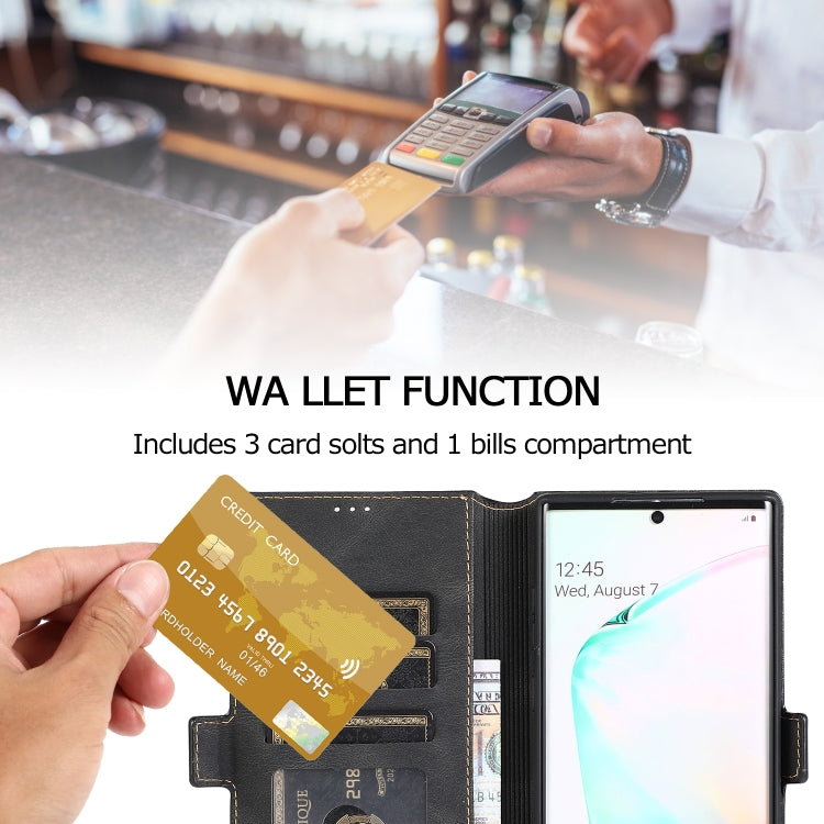 For Samsung Galaxy Note 10 Plus Retro Magnetic Closing Clasp Horizontal Flip Leather Case with Holder & Card Slots & Photo Frame & Wallet