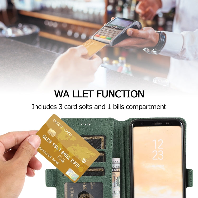 For Samsung Galaxy S8 Retro Magnetic Closing Clasp Horizontal Flip Leather Case with Holder & Card Slots & Photo Frame & Wallet